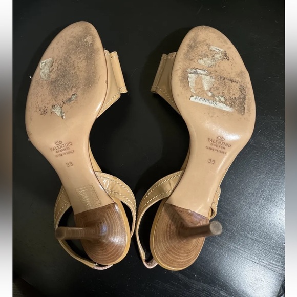 Valentino leather brown Slingback heels - Picture 6 of 6